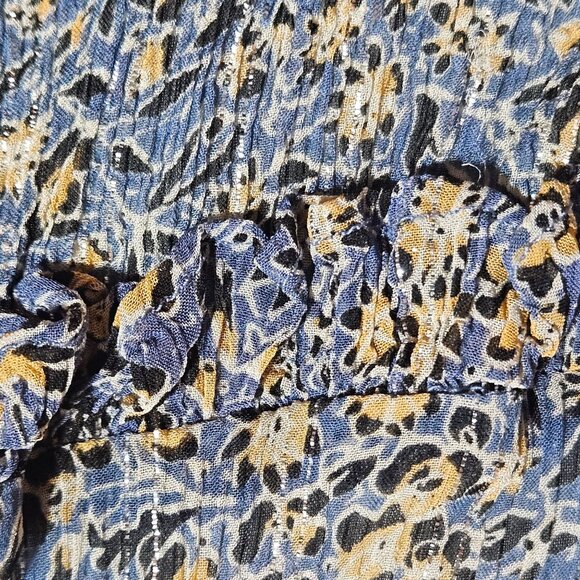 Anthropologie Women's Kira Off-Shoulder Blue Dress Cottage core Romantic Boho 8 - Picture 4 of 16